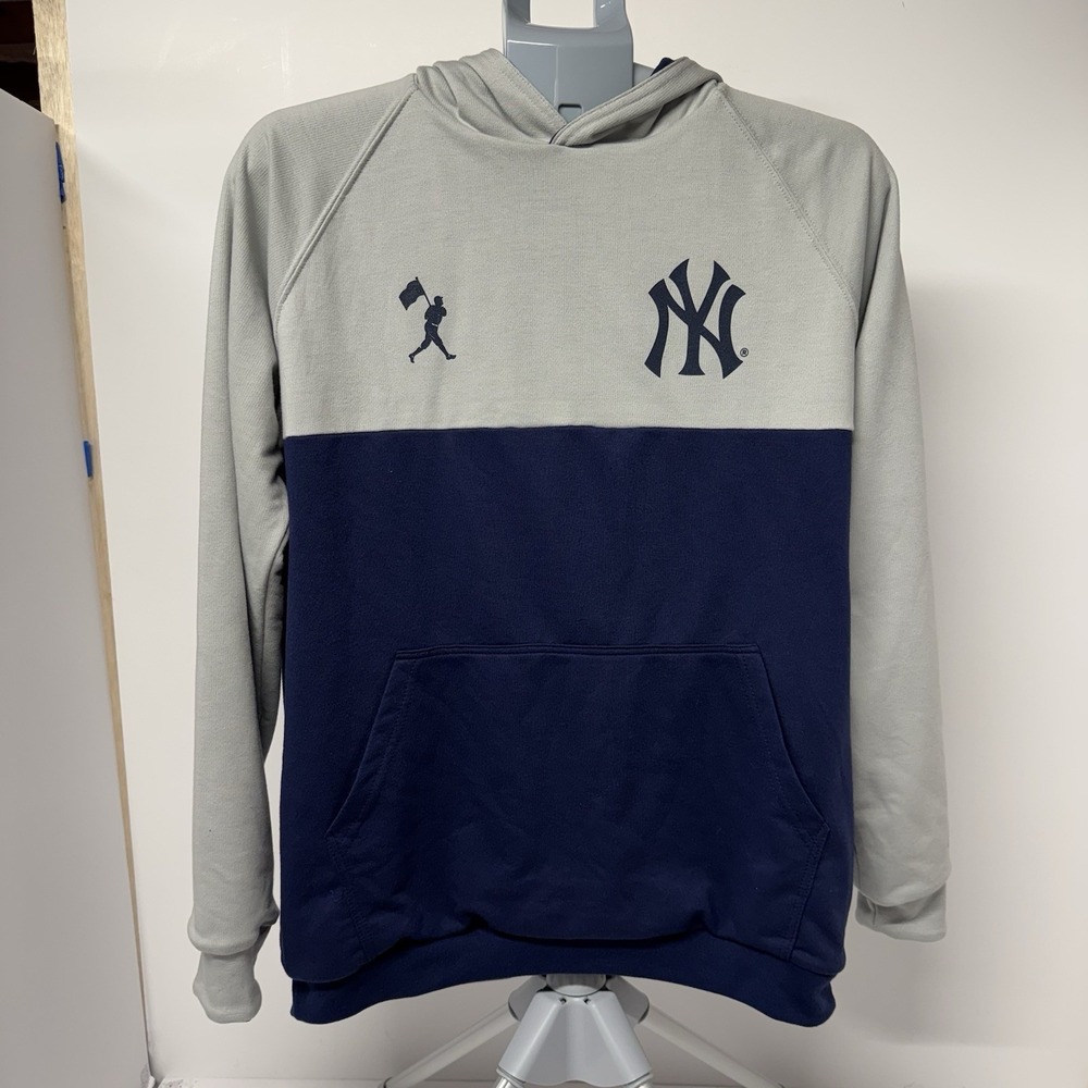 Baseballism New York Yankees MLB Hoodie Adult Small Gray/Navy Pullover